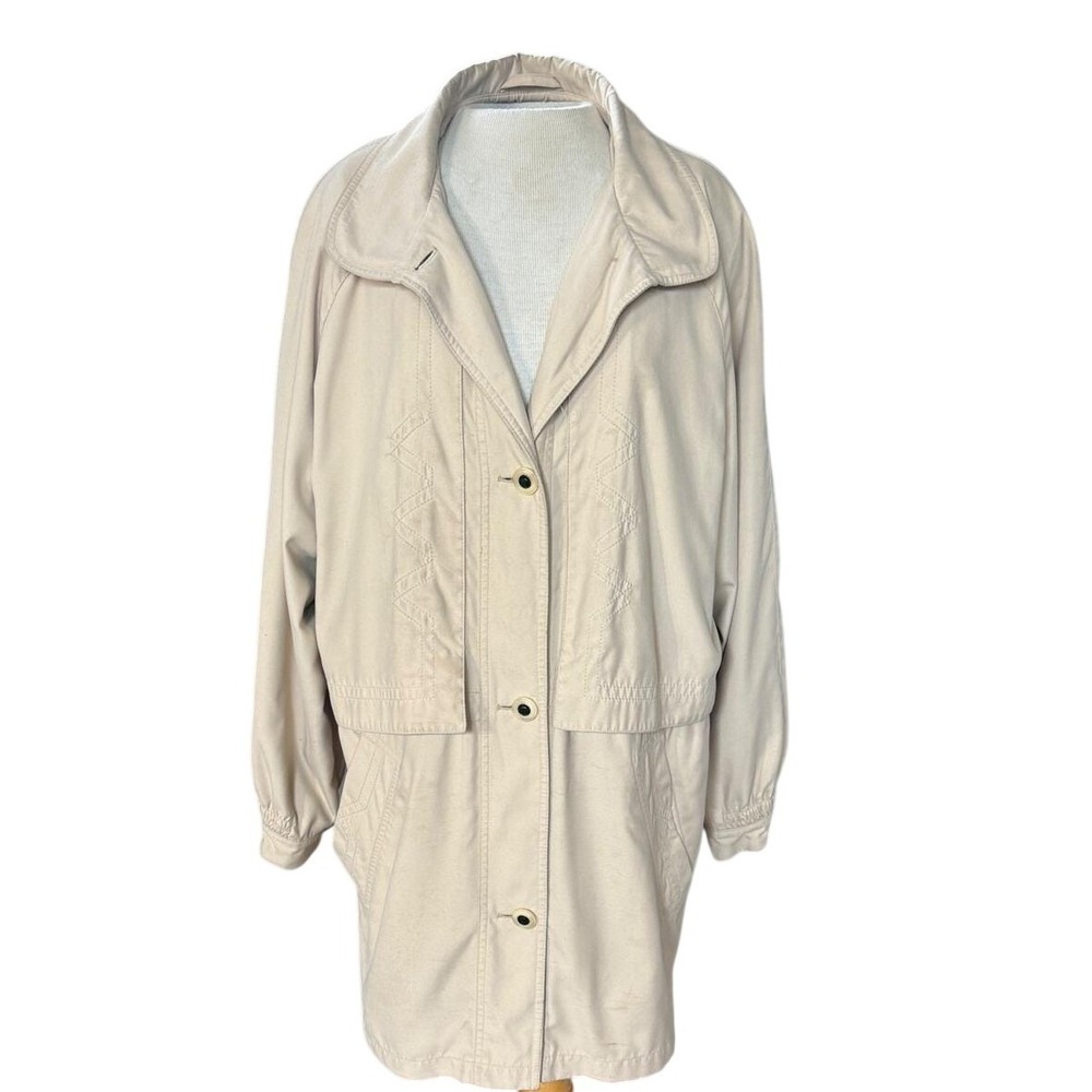 Vintage Trench Coat Womens Small Beige Lightweight Fall